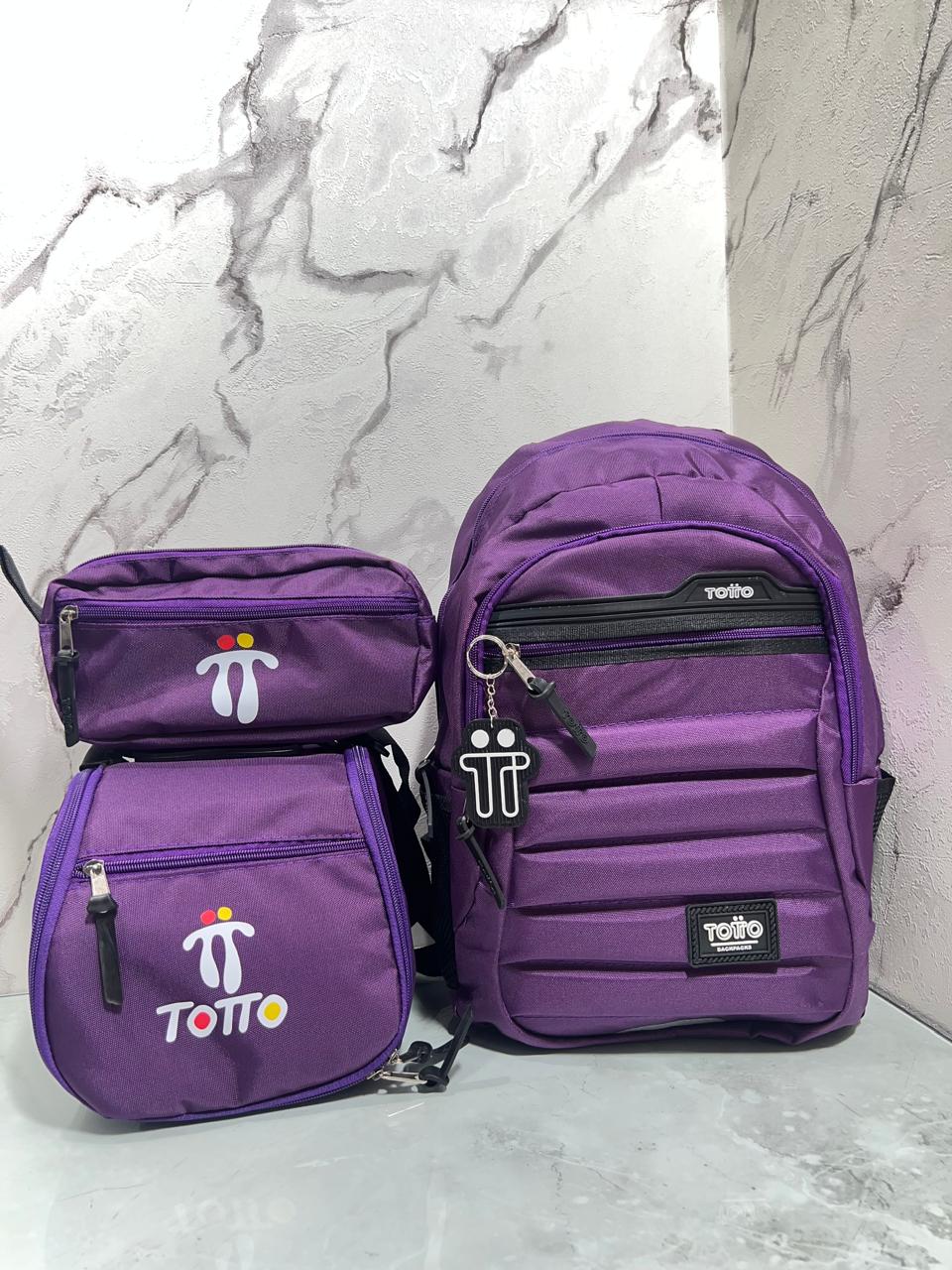 COMBO 🔥 Totto Trio Estudiantil 3x1 - Bolso + Lonchera + Cartuchera
