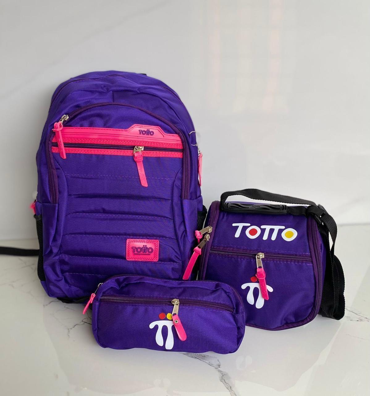 COMBO 🔥 Totto Trio Estudiantil 3x1 - Bolso + Lonchera + Cartuchera