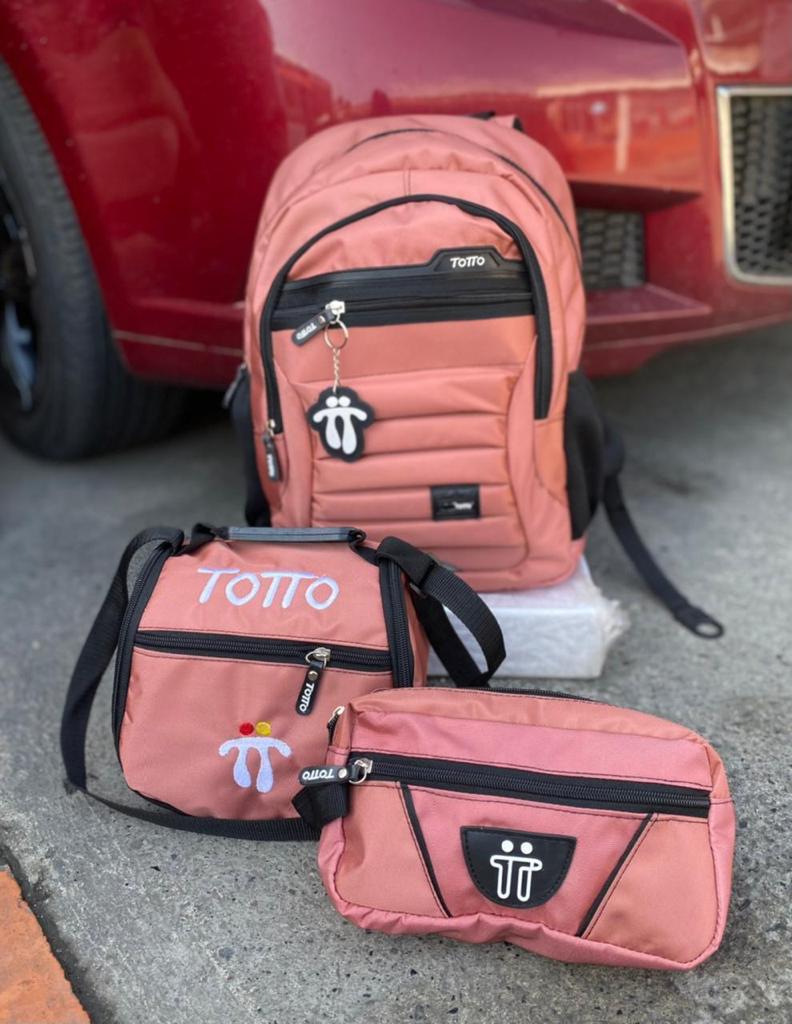 COMBO 🔥 Totto Trio Estudiantil 3x1 - Bolso + Lonchera + Cartuchera