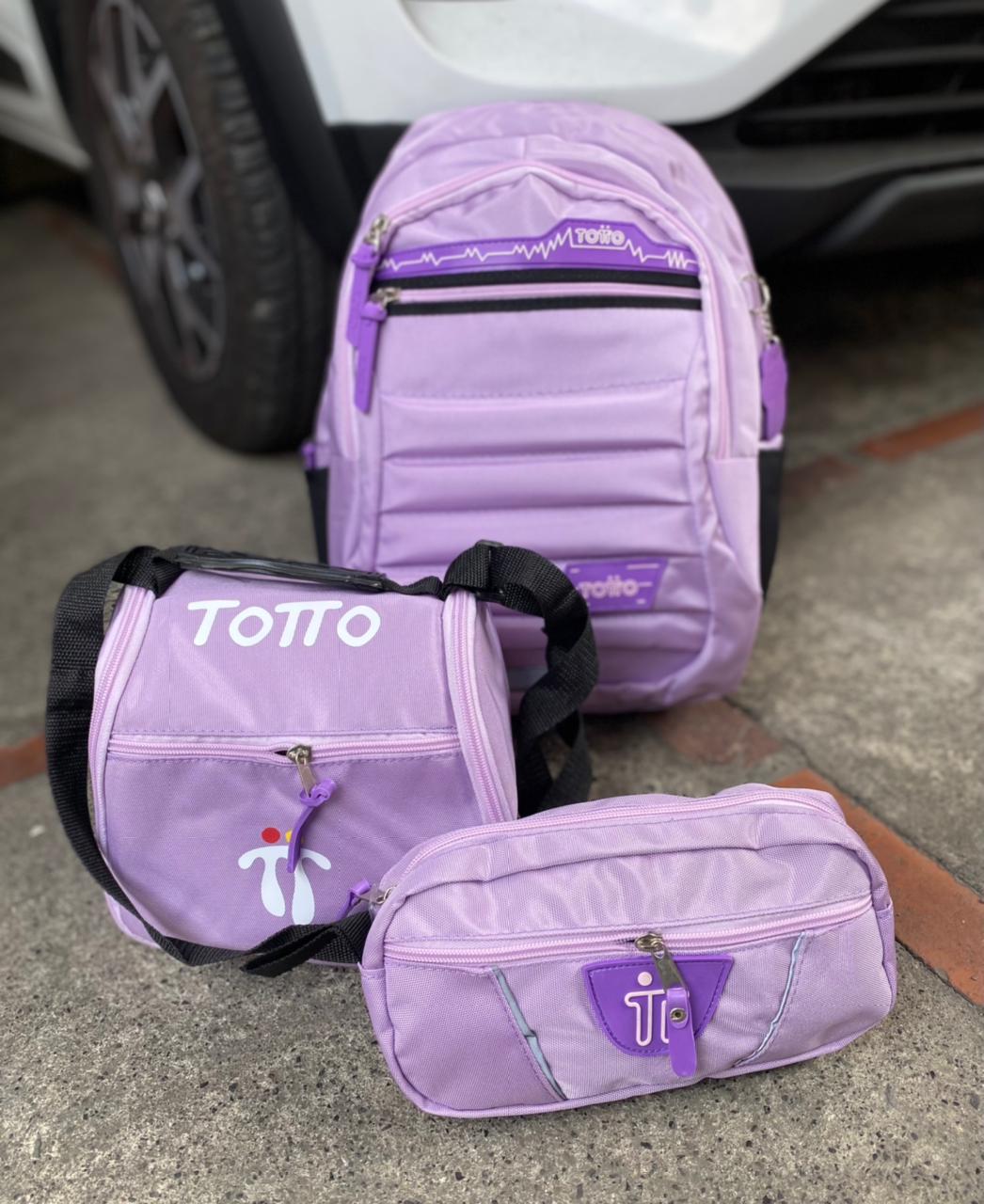 COMBO 🔥 Totto Trio Estudiantil 3x1 - Bolso + Lonchera + Cartuchera