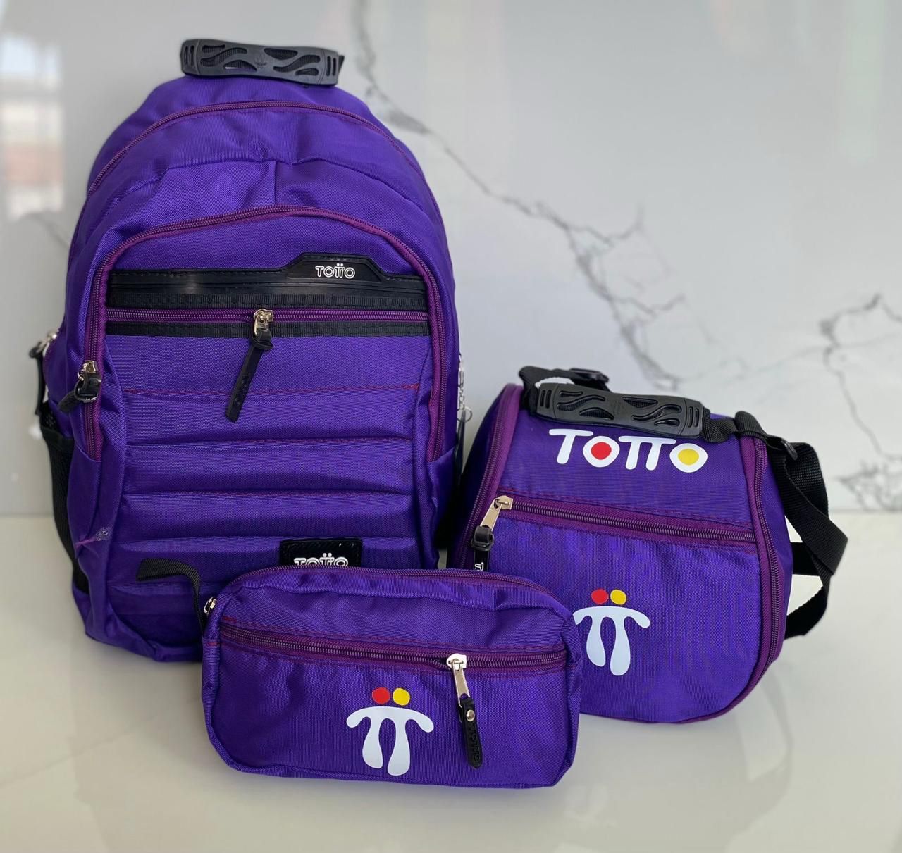 COMBO 🔥 Totto Trio Estudiantil 3x1 - Bolso + Lonchera + Cartuchera