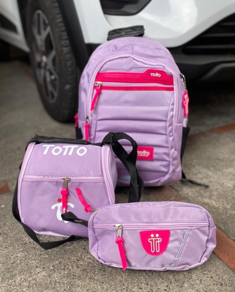 COMBO 🔥 Totto Trio Estudiantil 3x1 - Bolso + Lonchera + Cartuchera