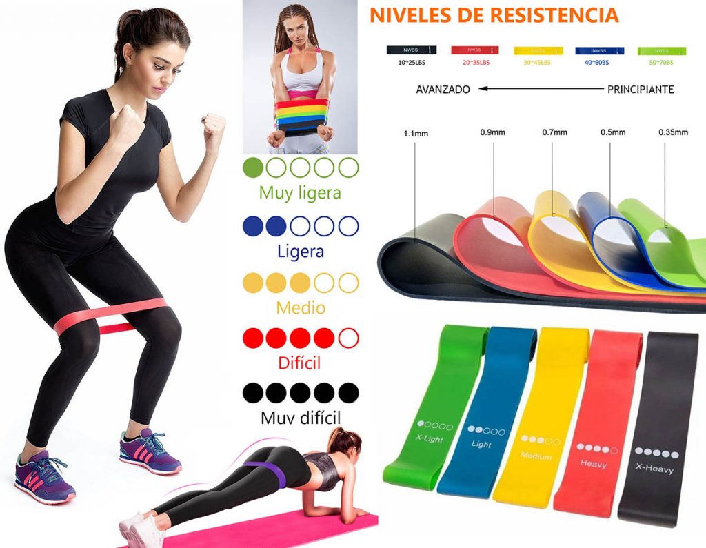Kit X5 Bandas Elásticas para Entrenamiento en Casa