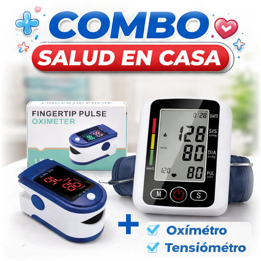 Combo Salud en Casa 🩺 Oxímetro de Pulso + Tensiómetro Digital