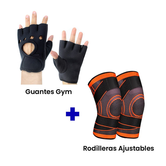 Mega Combo 💥 Guantes Gym + Rodilleras Ajustables + Regalo 🎁